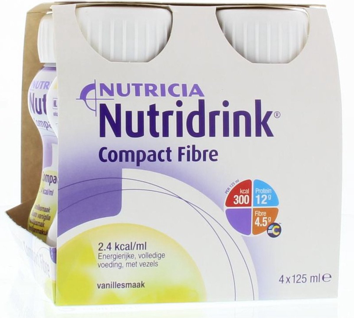Goedkoopste Nutridrink Compact Fibre Vanille - 4 x 125 ml