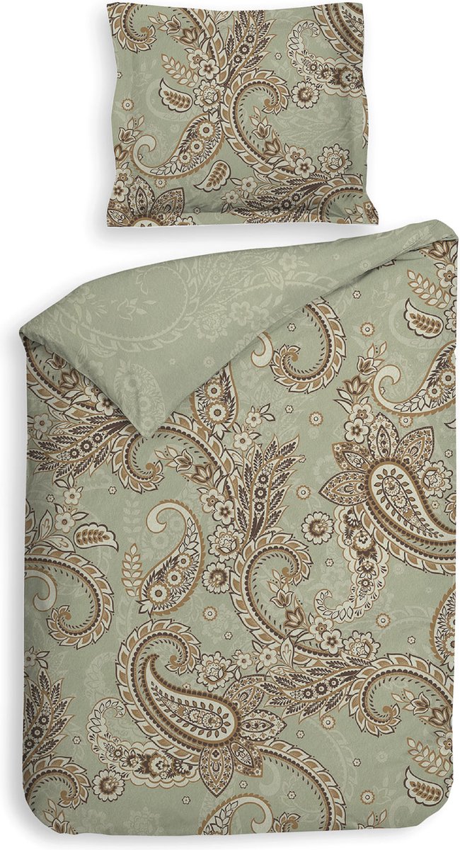 Heckettlane Camille Dekbedovertrek - Eenpersoons - 140x200/220 cm - Green