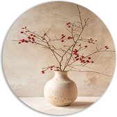 Cercles muraux vase - Cercles muraux Object - Cercle mural Branches - Décoration murale classique - Plaque murale - Accessoires de bureau cercle mural aluminium 50x50 cm