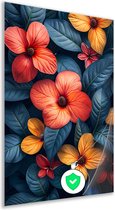 Bloemen muurdecoratie - Planten poster - Poster Bladeren - Muurdecoratie modern - Slaapkamer poster - Decoratie woonkamer poster 60x90 cm