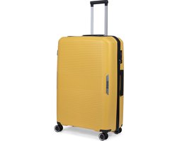 TravelZ Swinger Grote reiskoffer 78cm - Sterke Lichtgewicht Trolley 105 ltr met TSA-slot - Geel