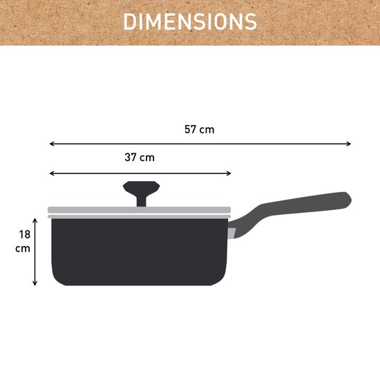 Tefal Revive Black - Hapjespan - Ø24 cm - Met Deksel - Keramisch - PFAS-vrij - Geschikt voor Inductie