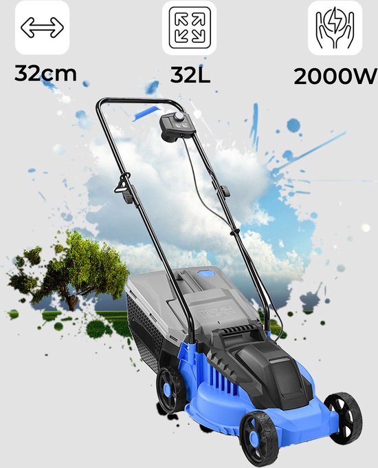 Grasmaaier Elektrisch - Handmaaier - Kantenmaaier - Blauw met Zwart van Ferm — afbeelding 2