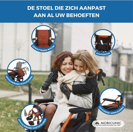 Mobiclinic Pirámide - Rolstoel - Opvouwbaar - Zitbreedte 46 cm ...