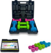 KRAKEN Aerobic Dumbbell Set 12 KG in Koffer - Halterset Neopreen 6 Dumbbells 1/2/3 kg per Paar - 3 Gewichtsklassen - Afm. 38 x 29,5 x 9 cm - Cardio Krachttraining Thuis Fitness - Gewichtenset Anti-Slip Coating - Mannen Vrouwen Workout Trainingshalter