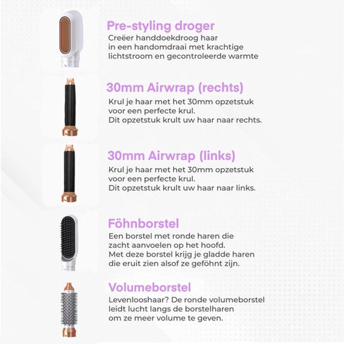 Luxe 5 in 1 Multistyler - Krultang - Multistyler - afbeelding 3