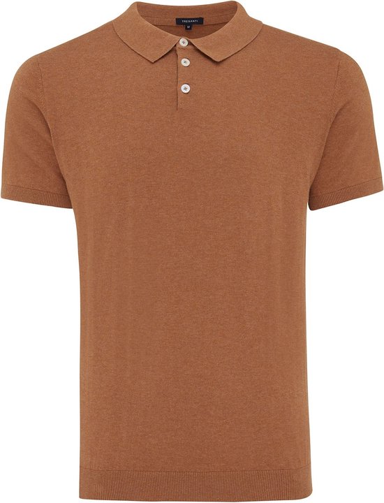 TRESANTI | TREVOR I Basic gebreide polo katoen cashmere | Brown | Size XL