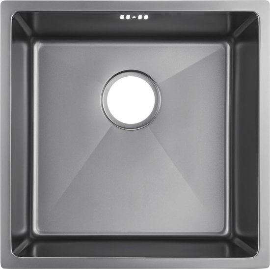 LifeStages® Spoelbak zwart 44 x 44 cm, keukenspoelbak roestvrij staal