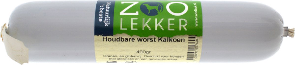 Zoolekker Houdbare Worst Kalkoen 400 gram