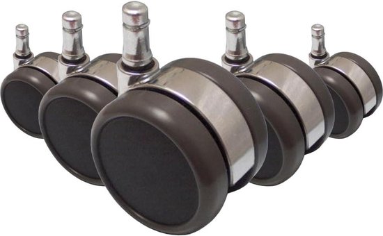 Anyke Fluisterstille Bureaustoelwieltjes, Premium Wieltjes Voor Harde Vloeren Geschikt Voor Alle Vloeren 5 Set 310mmx22mm