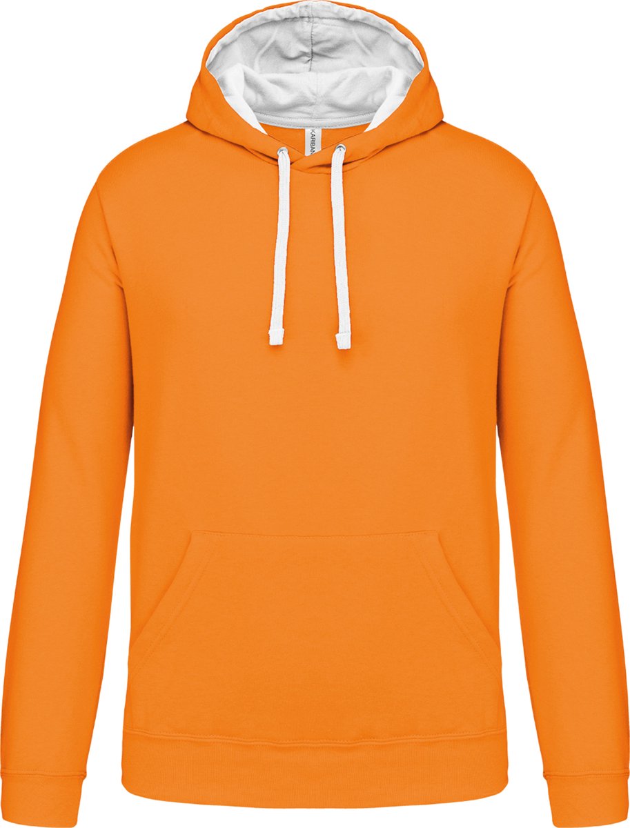 Kariban Hooded sweater met contrasterde capuchon K446 - Orange / White - S
