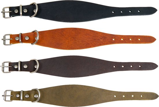 Animal Boulevard Ab30115 - Hals- En Leibanden - Hond - Ab Country Leather Whippet Halsband Bruin-26-30cm - Maat: 26-30cm - 199037