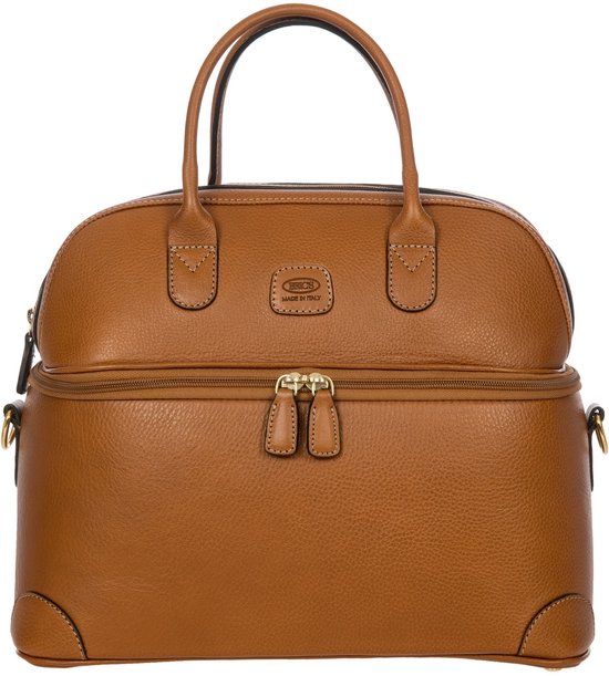 Trousse De Maquillage BRIC'S Life Pelle En Cuir Marron - Beauty Case Italien Neuf