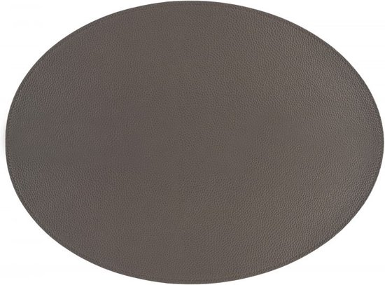 ZICZAC - Set de table TRUDO - SET/6 - cuir vegan - 33x45 cm - Ovale, gris