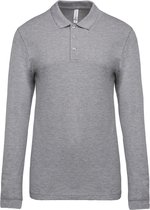 Kariban Piqué-herenpolo lange mouwen K256 - Oxford Grey - S