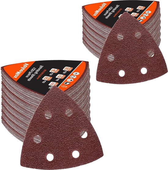 Triangles De Ponçage 50 Pièces 6 Trous 93 X 93 X 93 Mm Grain