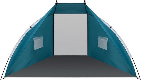 MOZY - Strandtent - 220 x 120 x 120 - Blauw - met Draagtas - Opvouwbaar - Zonwering - Windbescherming - Zonbescherming - Strand Tent - Beachtent van MOZY — afbeelding 3