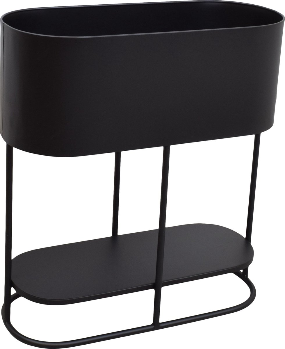 LOFT42 Vera Staande plantenbak Ovaal Zwart - Metaal - 55x70x20