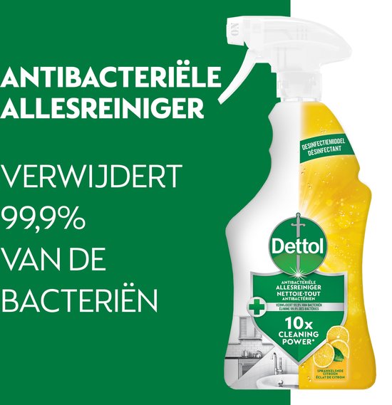 Dettol - 6 Allesreiniger Sprays - Antibacterieel - 6x Sprankelende Citroen - 6x500 ml - Voordeelverpakking