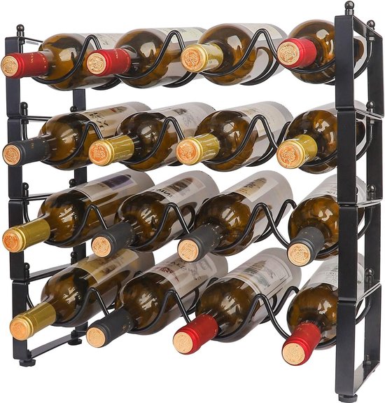 HOMCOM Casier à Vin En Bois Pour 72 Bouteilles De Vin, 6 Niveaux, Empilable, Autonome