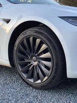 Velgbescherming velg 20 inch voor 2026 Tesla Model Y Juniper Helix 2.0-velgen, 4 stuks Tesla Model Y 2025 Refresh ABS velg naafdoppen afdekking 20 inch velgbescherming accessoires (zilver
