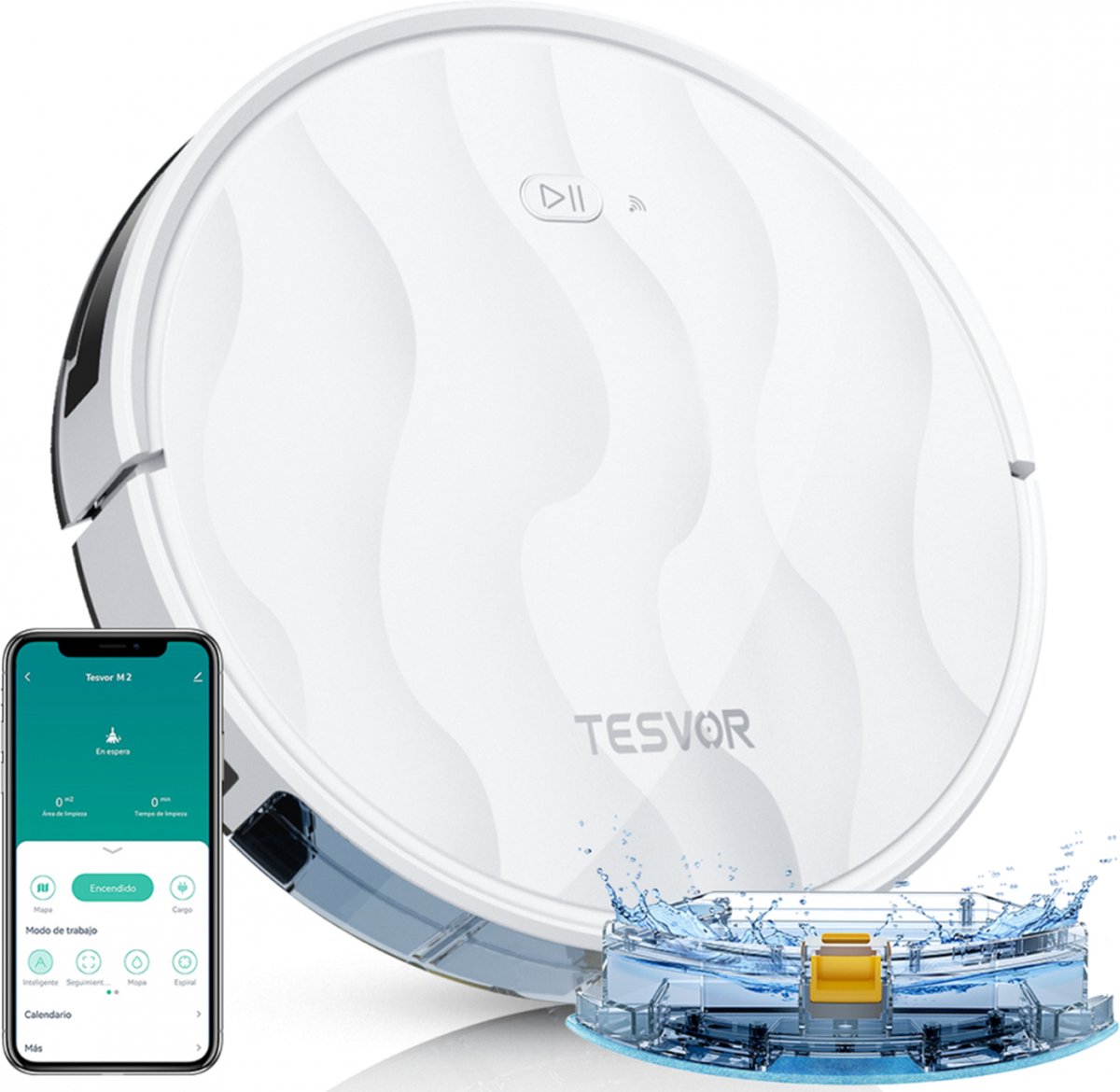 Tesvor M2 robotstofzuiger Zakloos Wit