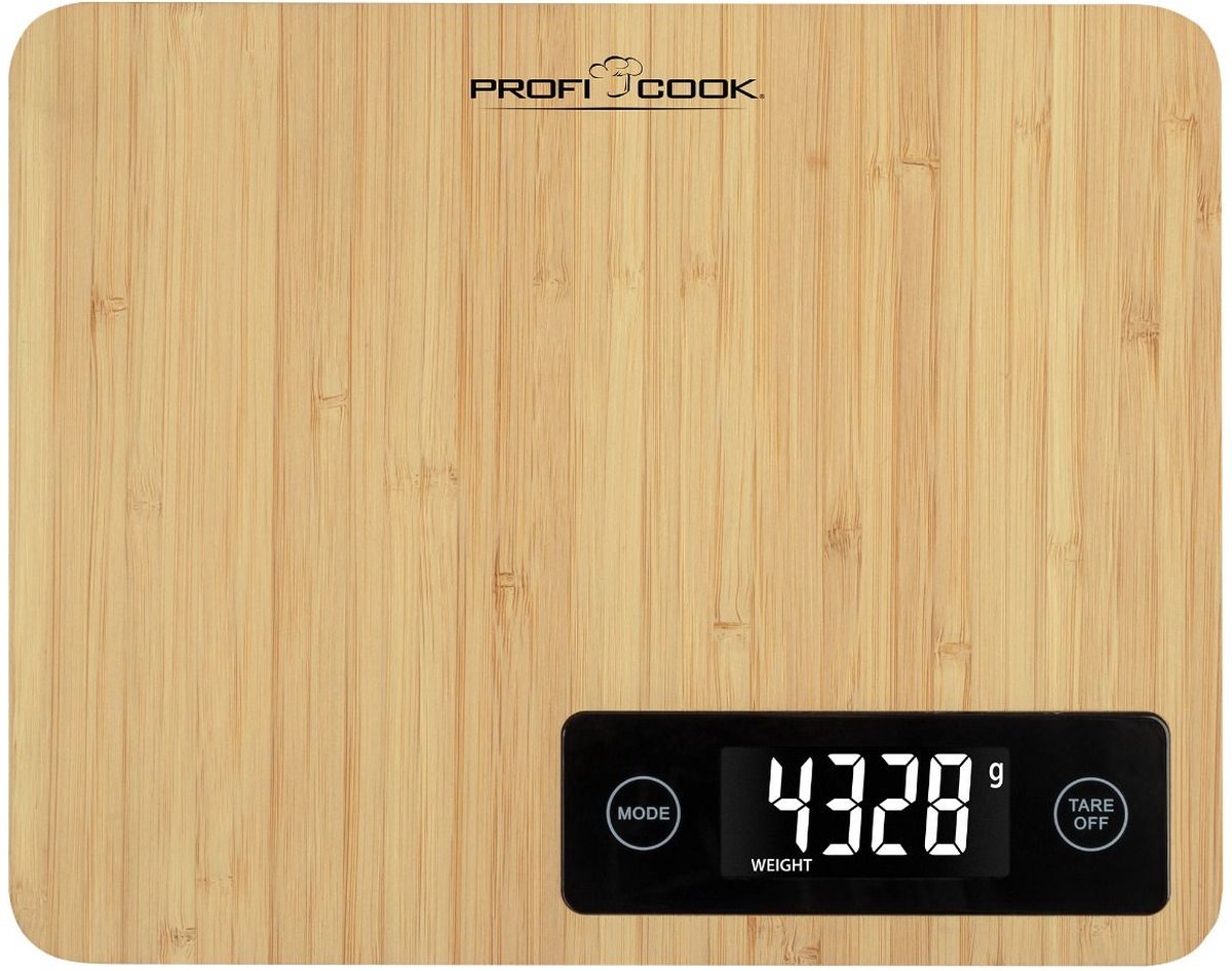 Profi Cook PC-KW 1271 Bambus Keukenweegschaal Digitaal Weegbereik (max.)=5 kg Bamboe 240 x 190 x 23