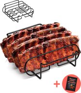 Grelesto Sparerib Rack BBQ & Oven - Accessoires BBQ - Rack à côtes pour barbecue - Acier inoxydable