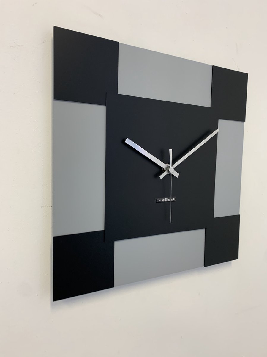 ChantalBrandO Wandklok TOSCANE PIAZZA NERO Modern Design