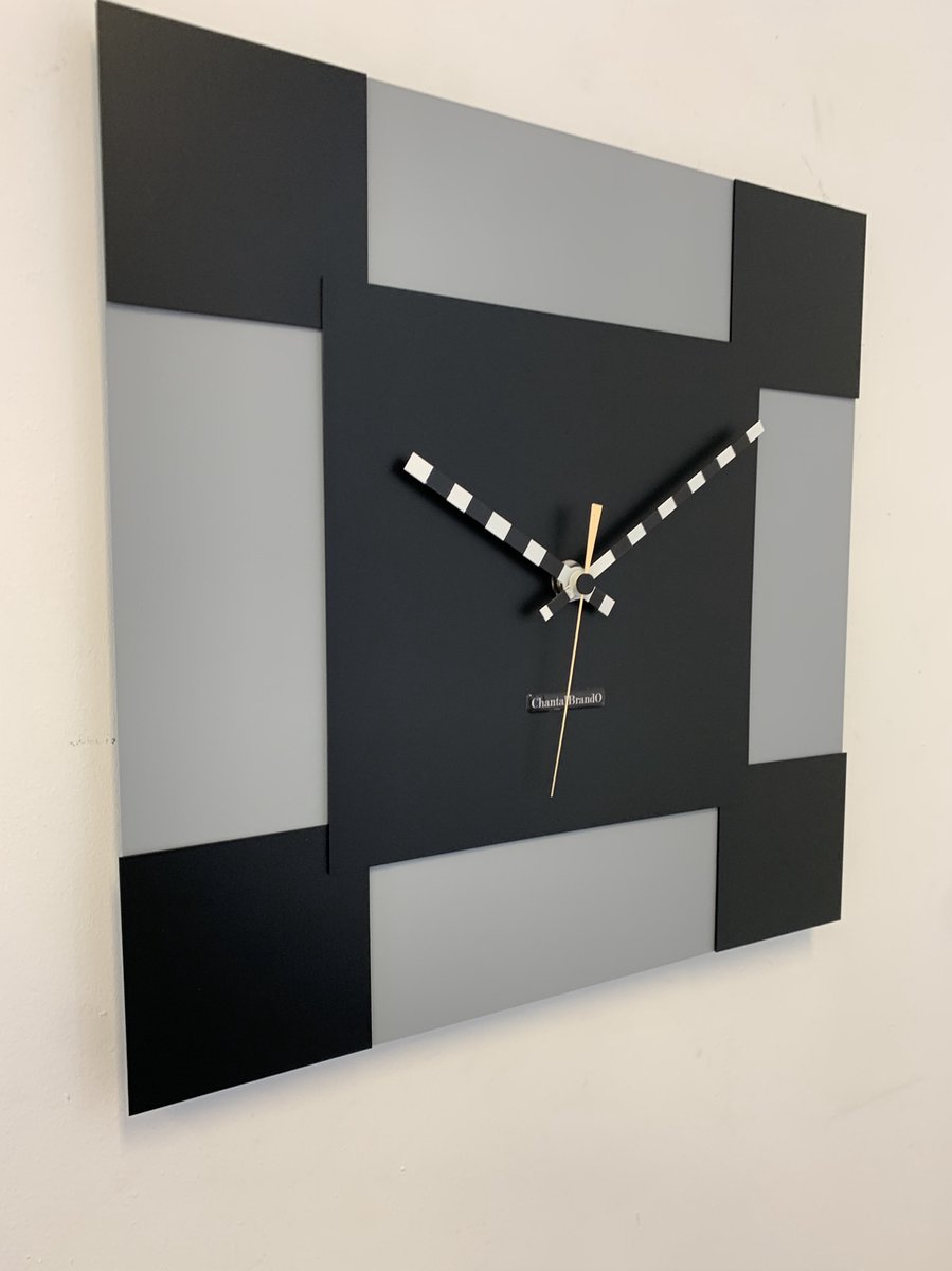 ChantalBrandO Wandklok TOSCANE PIAZZA NERO Modern Design