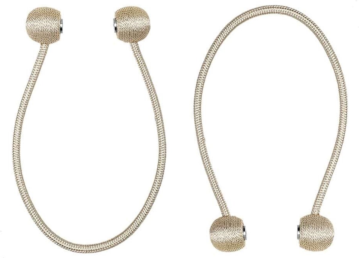 Larson - Gordijn embrasse - Beige - 2 stuks - 40 cm - Display box met 10 sets