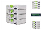 Festool Systainerset 4x SYS3 M 112 ( 4x 204840 ) 7,7 liter 396x296x112mm Gereedschapskoffer koppelbaar