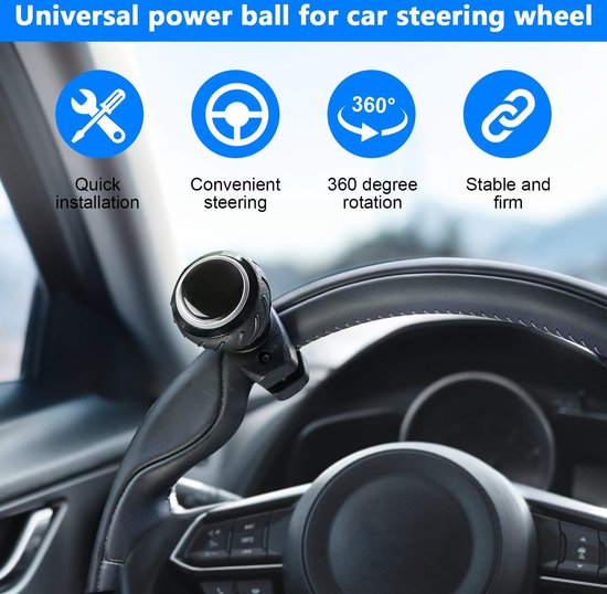 Bouton de Volant Universel pour Voiture, Aide à la Commande Flexible, pour Camions, Tracteurs, Tondeuses et Chariots . - Auto Bouton de Volant Universel pour Voiture, Aide à la Commande Flexible, pour Camions, Tracteurs, Tondeuses et Chariots . - Auto