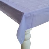 Givi Italia Feest tafelkleed van pvc - 2x - lila paars - 240 x 140 cm - tafel versiering - kunststof tafelkleden
