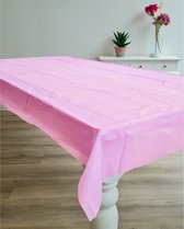 Givi Italia Feest tafelkleed van pvc - 2x - roze - 240 x 140 cm - tafel versiering - kunststof tafelkleden