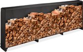 brandhoutrek met hoes - minimale grootte houtblokken: ca. 25 cm - ijzer - 110 x 322 x 29 cm - zwart