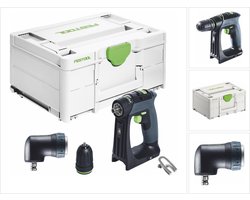 Festool CXS 18-Basic accuschroefboormachine 18 V 40 Nm borstelloos + hoekaanzetstuk + systainer - zonder accu, zonder oplader