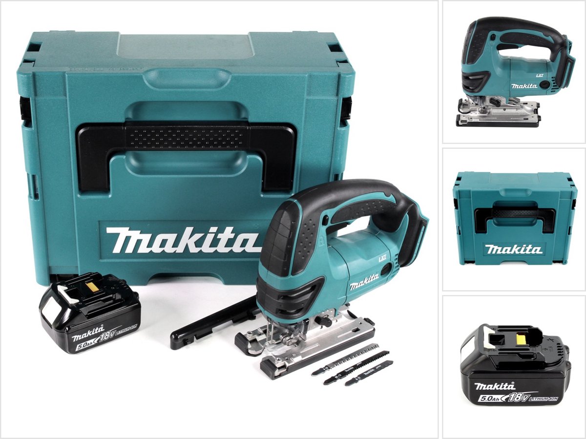 Makita DJV 180 T1J accu-decoupeerzaag 18 V + 1x accu 5,0 Ah + Makpac - zonder oplader