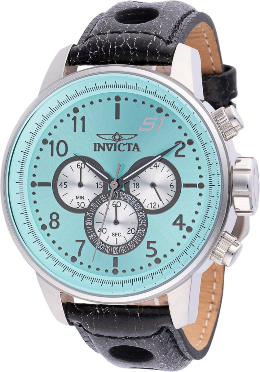 Invicta S1 Rally 45908 Heren Horloge - Waterdicht - Analoog - Quartz Uurwerk - Roestvrij Staal met blauwe Wijzerplaat - 48mm