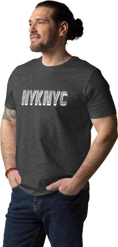 NYKNYC - Bitcoin T-shirt - Unisex - 100% Biologisch Katoen - Kleur Donker Grijs - Maat L | Bitcoin cadeau| Crypto cadeau| Bitcoin T-shirt| Crypto T-shirt| Bitcoin Shirt| Bitcoin Merchandise| Crypto Merchandise| Bitcoin Kleding