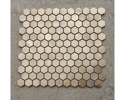 reflection hexagon gold 23mm op matje 300x300x8mm verkoop per stuk