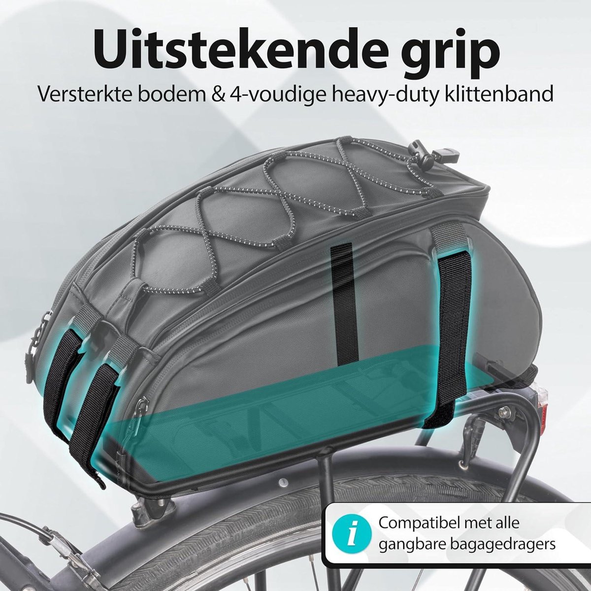 3-in-1 Fietstas voor Bagagedrager - 10L Inhoud - Isolerende Bagagedragertas met Rugzakfunctie - Waterdicht & Reflecterend - Koelfunctie Waterproof bicycle bag
