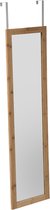 Dutchers.® Deurspiegel - Hangspiegel - Lange Deurspiegel Hangend - Spiegel - Ophangen Doormiddel Van Haken - Bruin - 90x30 Cm