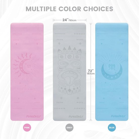 Extreme slipweerstand TPE yogamat - fitness en oefeningsmat 6 mm antislip - milieuvriendelijk - met Travel Strap Yogamat — afbeelding 5