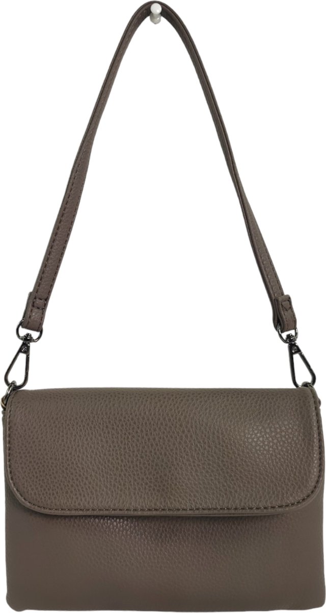 Flora&Co - Paris - Crossbody clutch - korte en lange instelbare riem - taupe