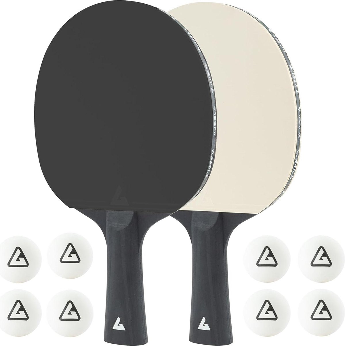 Tafeltennisbatset - 2 batjes + 8 ballen - gezinnen beginners professionals - ideaal