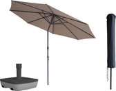 Bol.com Kopu® Valencia Parasol Rond 300 cm met Beschermhoes en Voet - Taupe aanbieding