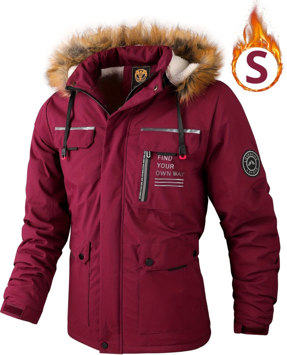 Nivard Verwarmde Jas Heating Jacket Thermo Jas Elektrische Kleding Jas Met Verwarming Met Capuchon Heren – Winter Rood