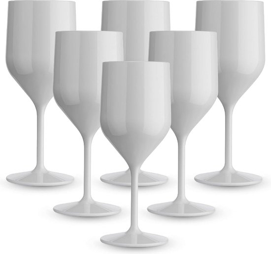 BRYNA Wijnglas 33 Cl van polycarbonaat (hard plastic), 100% Italiaans design, onbreekbare glazen, herbruikbaar en vaatwasmachinebestendig, zwart