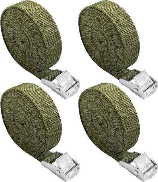 2 Sets à 5000 Kg Sjorband Met Ratel, 6 X 50 Mm, Ratelriem Met Haken Van Polyester Spanbanden Met Ratelspanner Voor Aanhanger Motorfiets Auto
